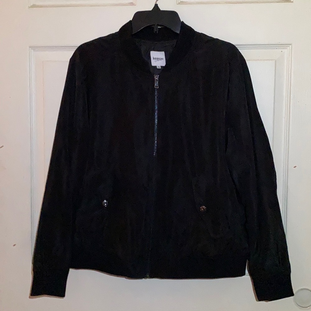 *Lightly Used* Black Kensie Jeans Bomber Jacket Size L
